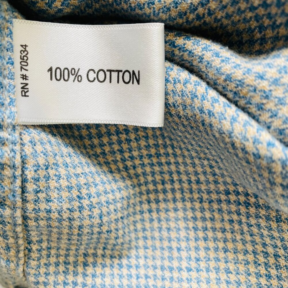 Orvis Mens Blue Long Sleeve Houndstooth Preppy Carear Button Up Shirt Size XLT - Picture 5 of 10